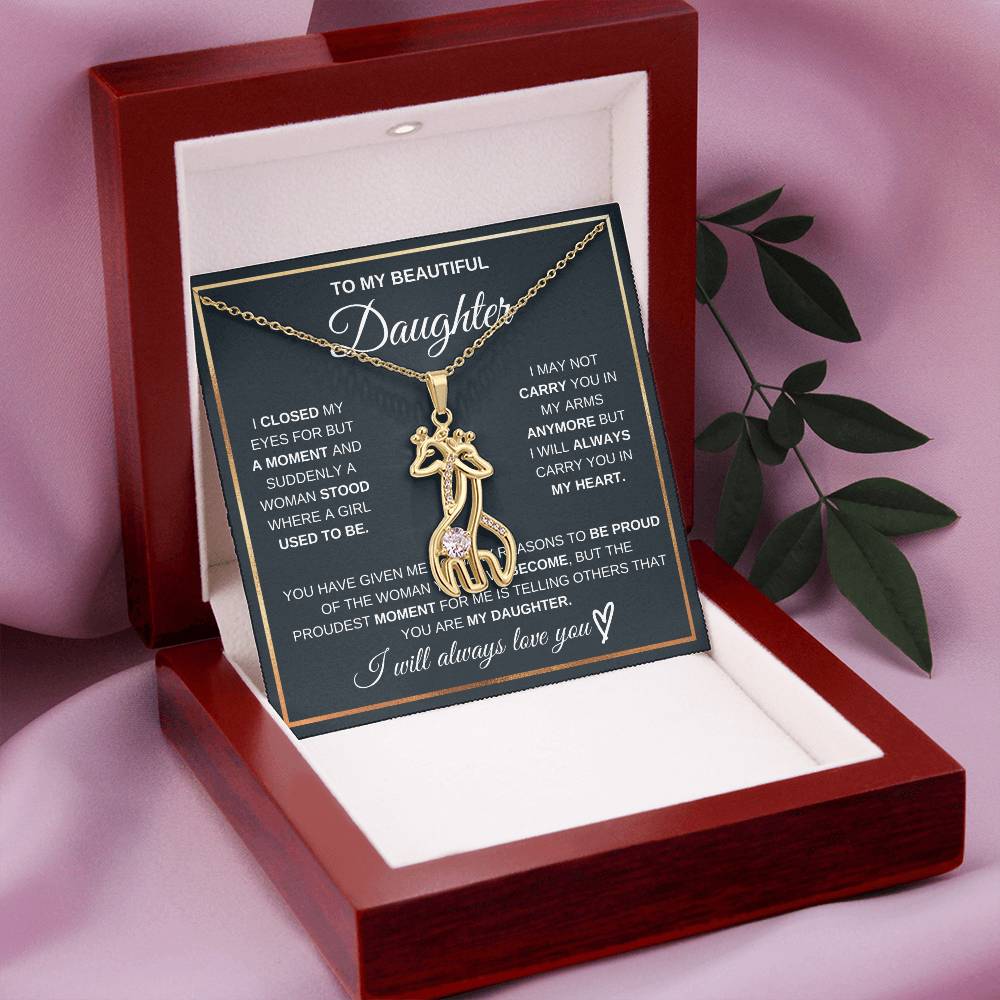 Daughter Giraffe Necklace from Mom or Dad-[Heartfelt Family Gift]