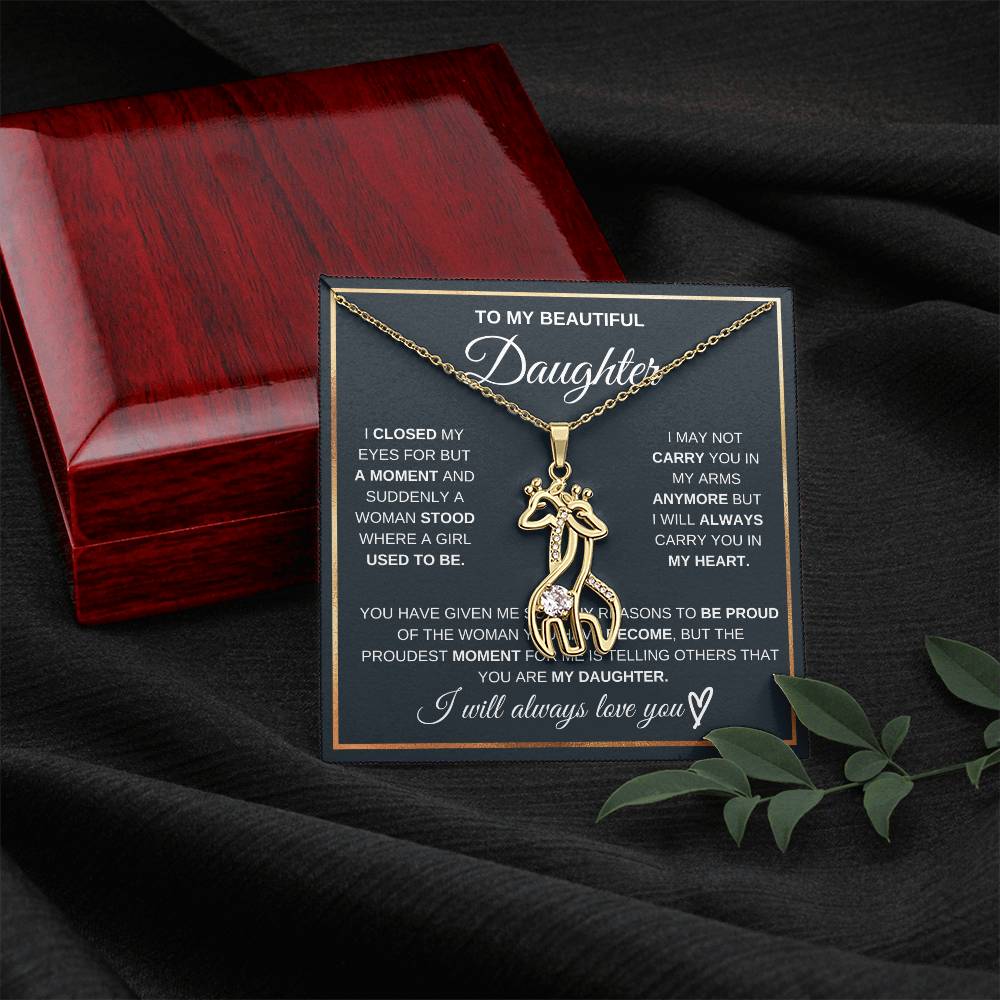 Daughter Giraffe Necklace from Mom or Dad-[Heartfelt Family Gift]