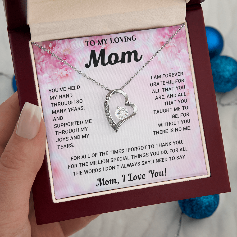 To My Mom Heart Necklace Gift