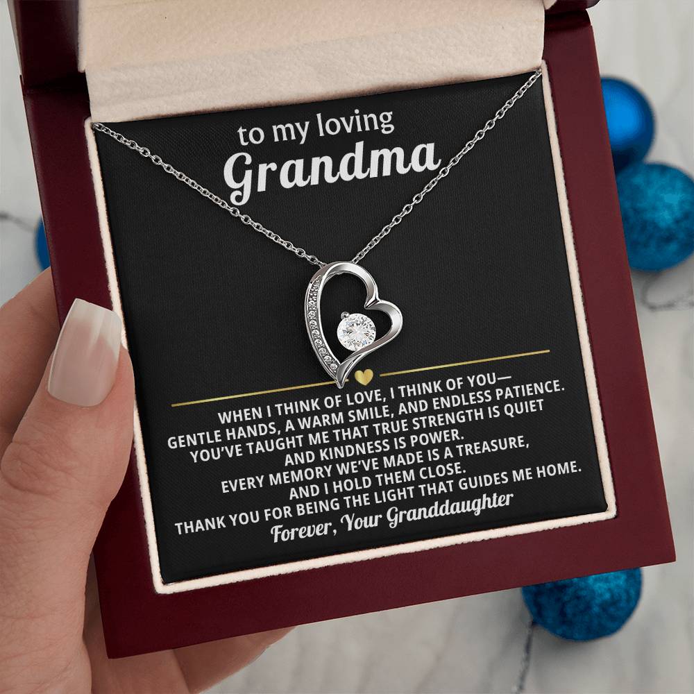 Grandmother Heart Necklace Gift from Granddaughter