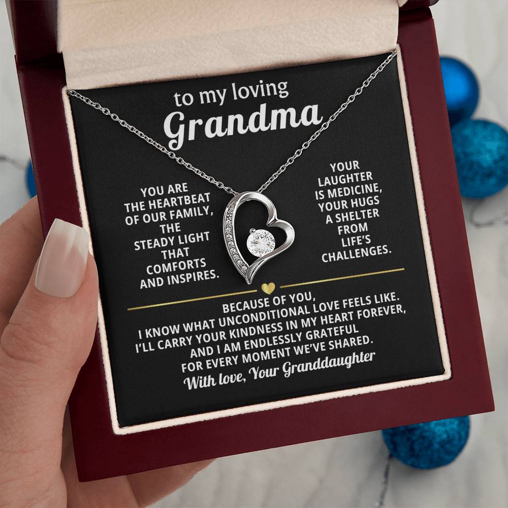 Grandmother Heart Necklace Gift from Granddaughter