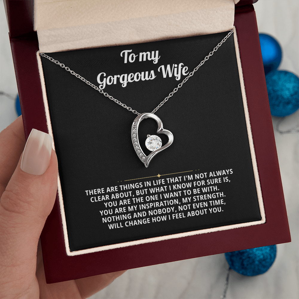 To My Wife Heart Necklace Gift