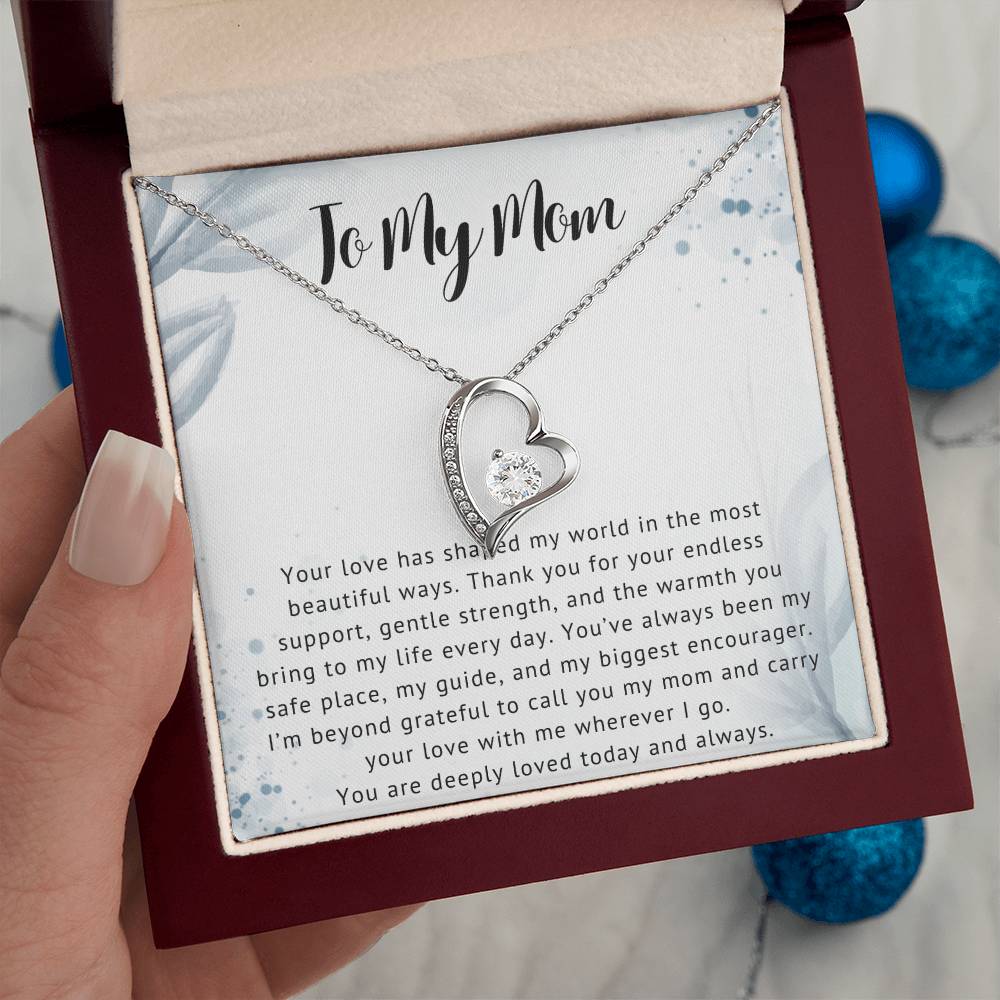 To My Mom Heart Necklace Gift