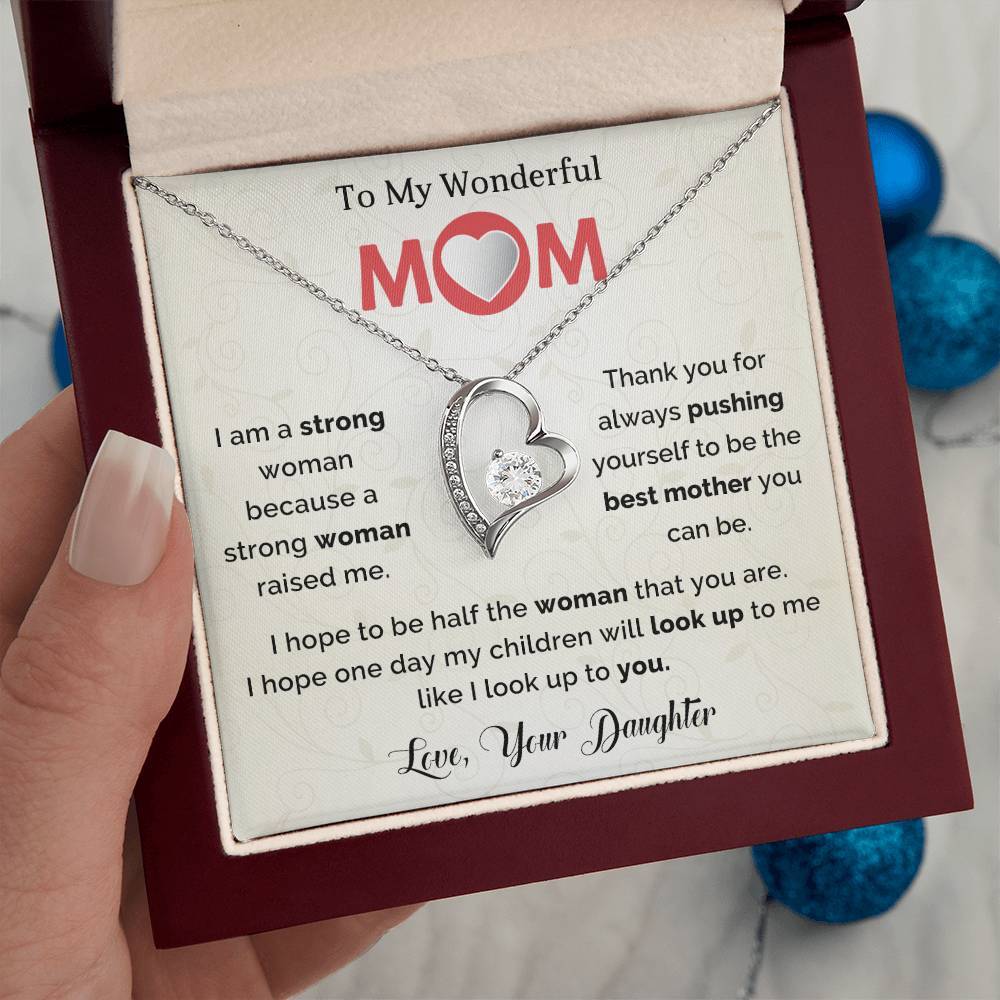To My Mom Heart Necklace Gift
