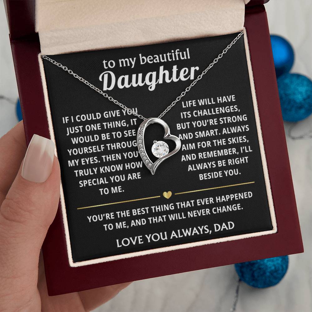 To My Beautiful Daughter Heart Necklace - Your truly special