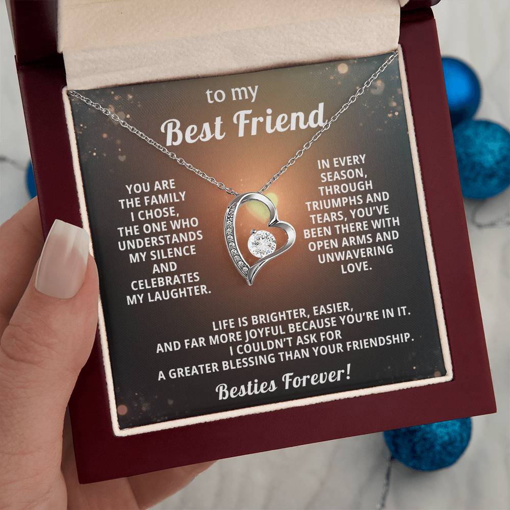 Best Friend Heart Necklace Gift from Bestie
