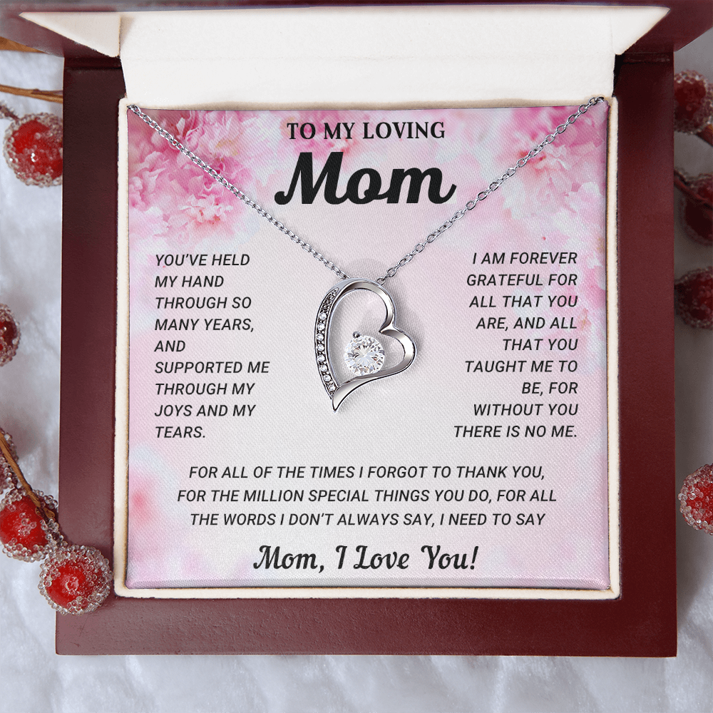To My Mom Heart Necklace Gift