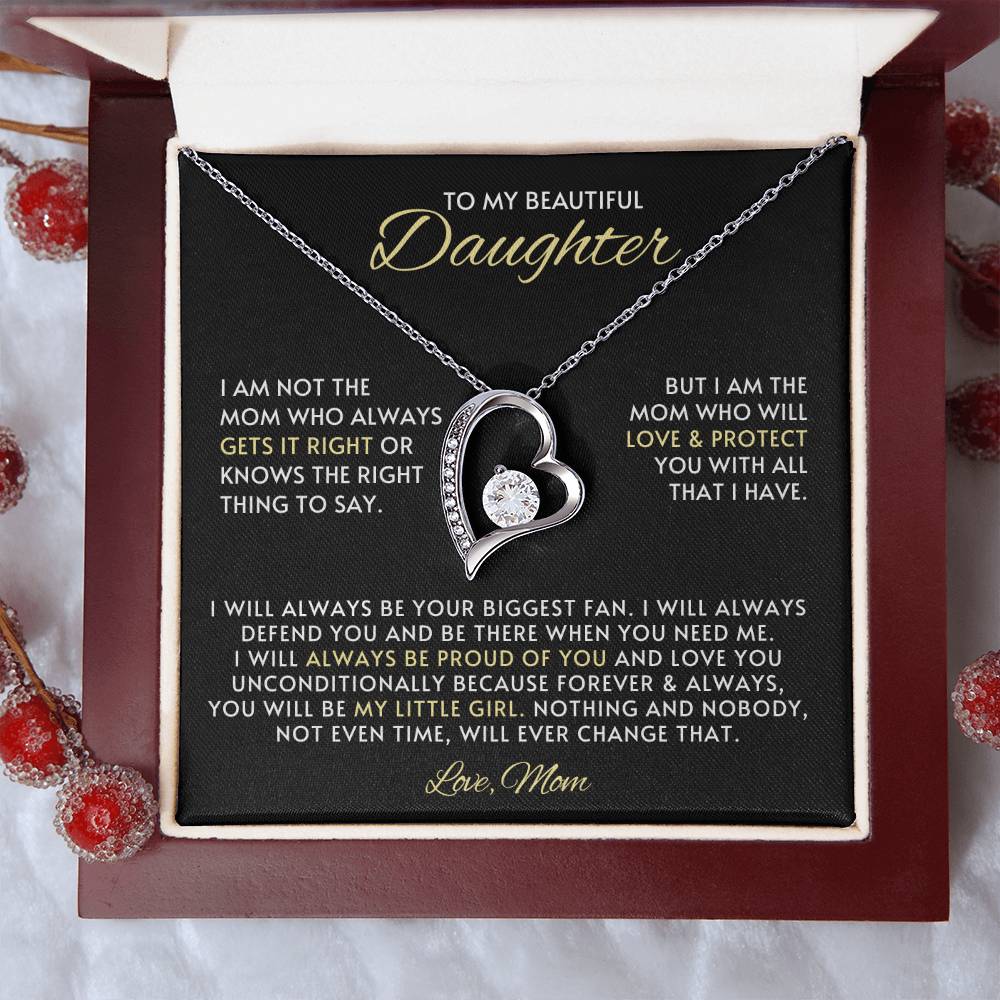 Daughter Heart Necklace Gift from Mom