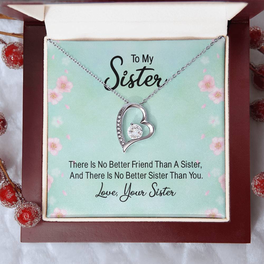 To My Sister Heart Necklace Gift-[Heartfelt Family Gift]