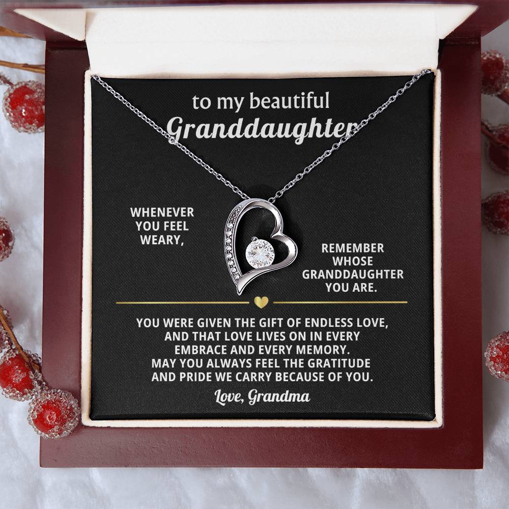 Granddaughter Heart Necklace Gift From Grandma