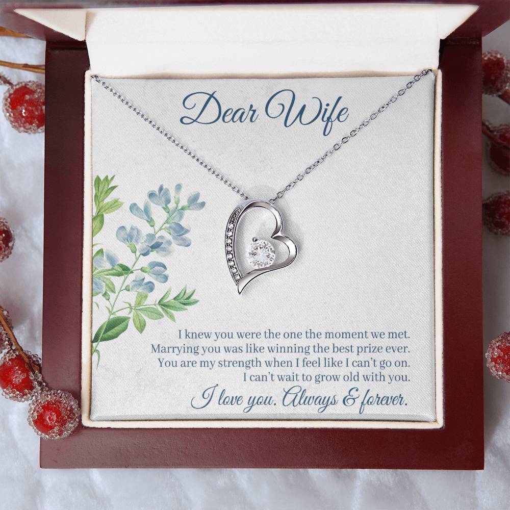 Dear Wife Heart Necklace Gift-[Heartfelt Family Gift]