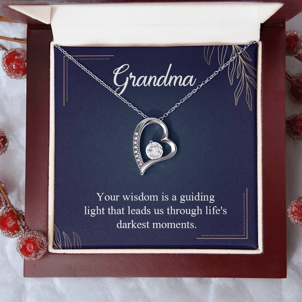 Grandma Guiding Light Heart Necklace Gift-[Heartfelt Family Gift]