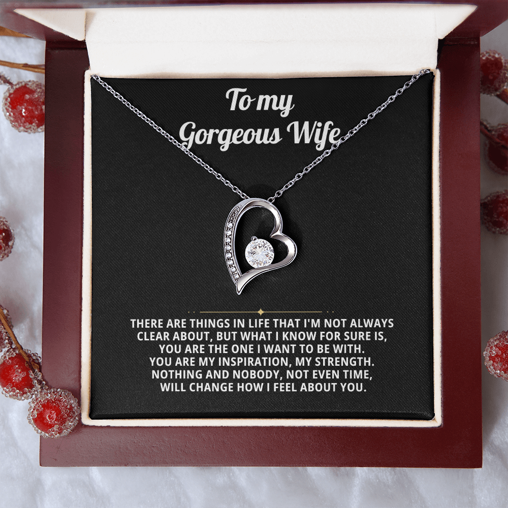 To My Wife Heart Necklace Gift