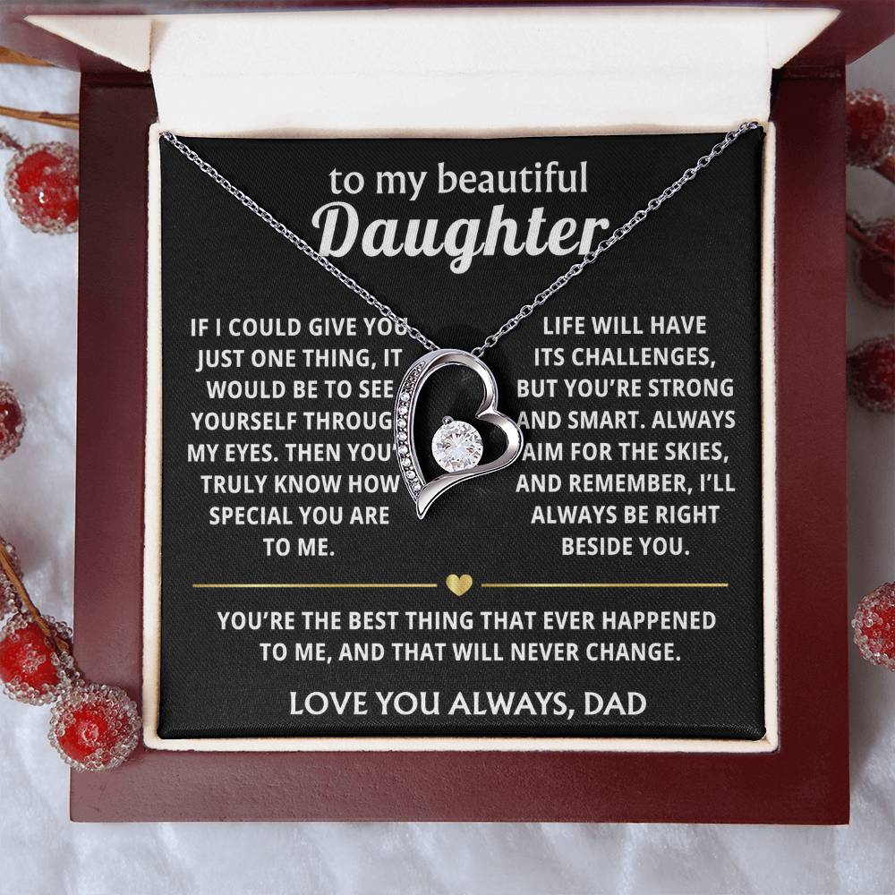 To My Beautiful Daughter Heart Necklace - Your truly special