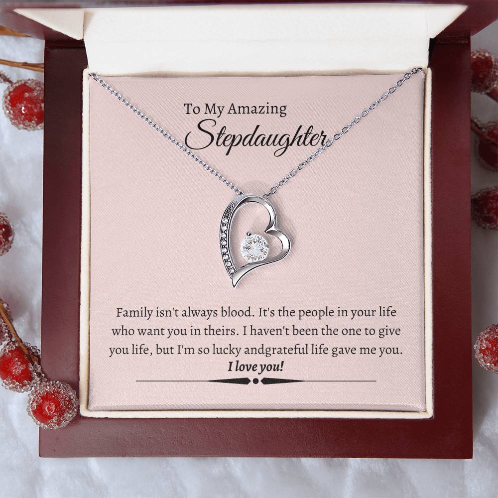 Stepdaughter Heart Necklace Gift-[Heartfelt Family Gift]