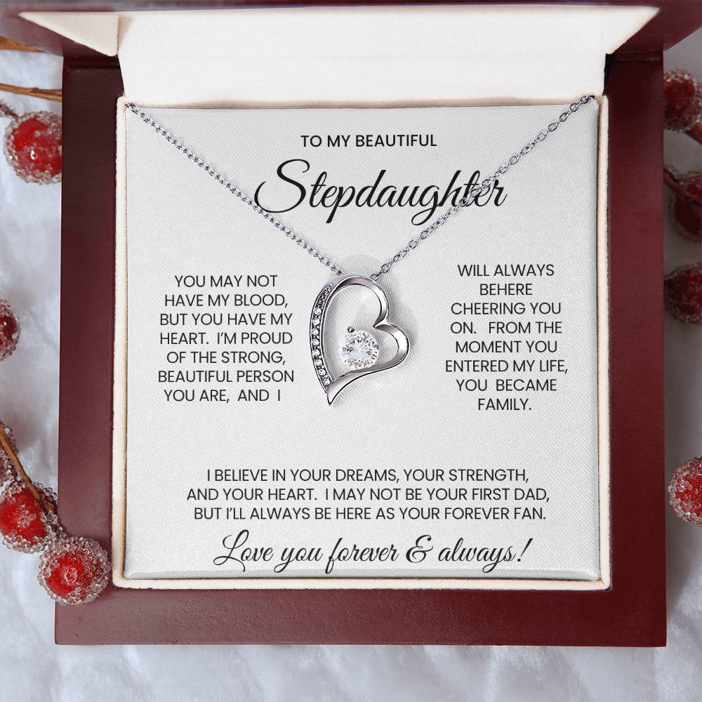 To My Stepddaughter Forever Love Necklace Gift