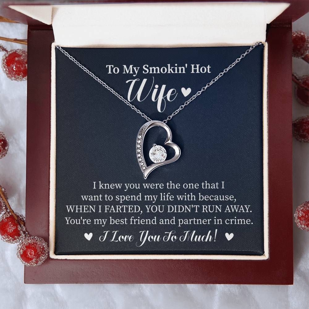 Smoking Hot Wife Humerous Heart Necklace Gift-[Heartfelt Family Gift]