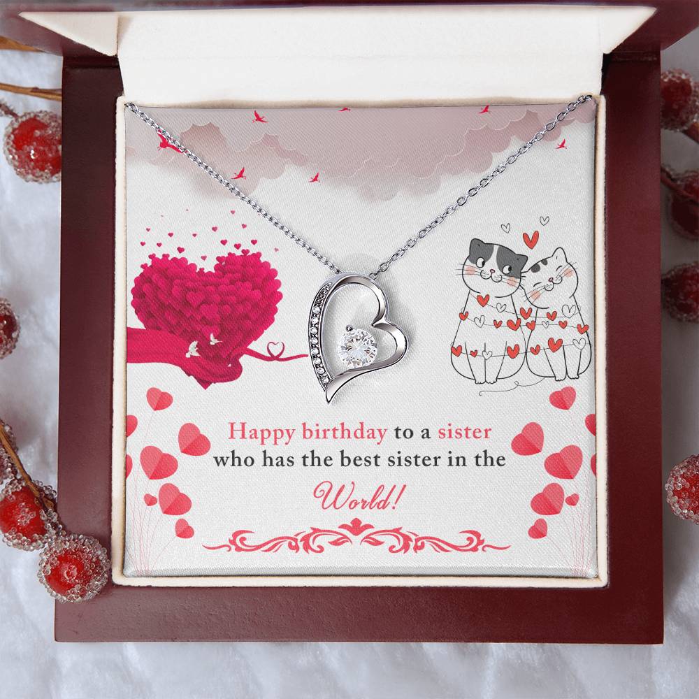 Sister Birthday Heart Necklace Gift-[Heartfelt Family Gift]