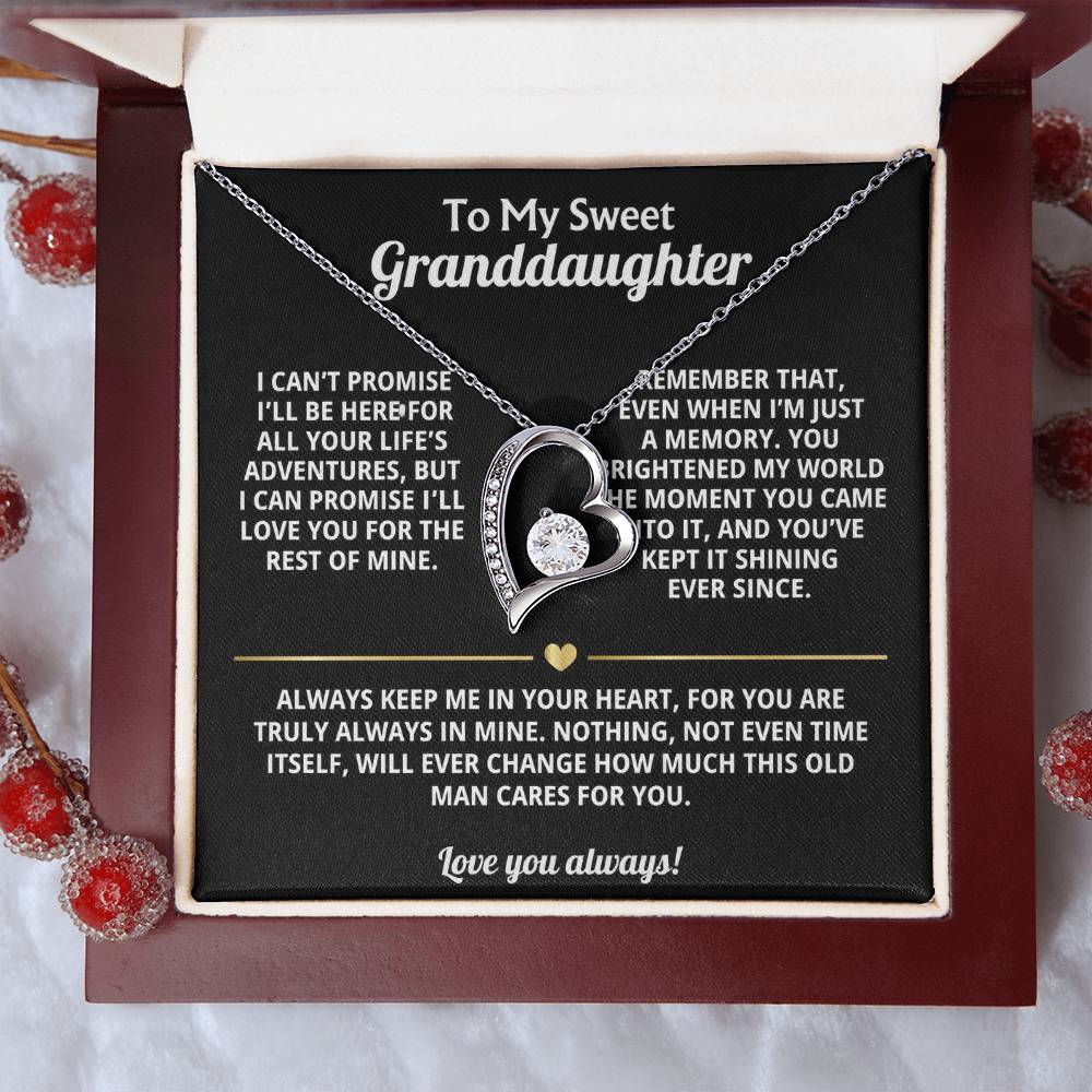 To My Granddaughter Heart Necklace Gift