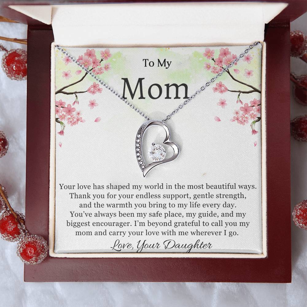 To My Mom Heart Necklace Gift