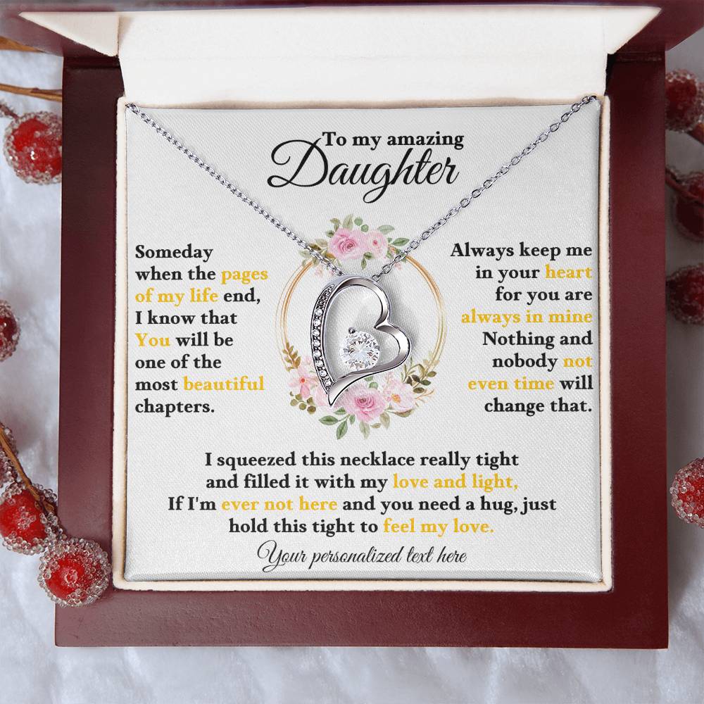 To My Daughter - Personalized Love and Light Heart Necklace Gift-[Heartfelt Family Gift]