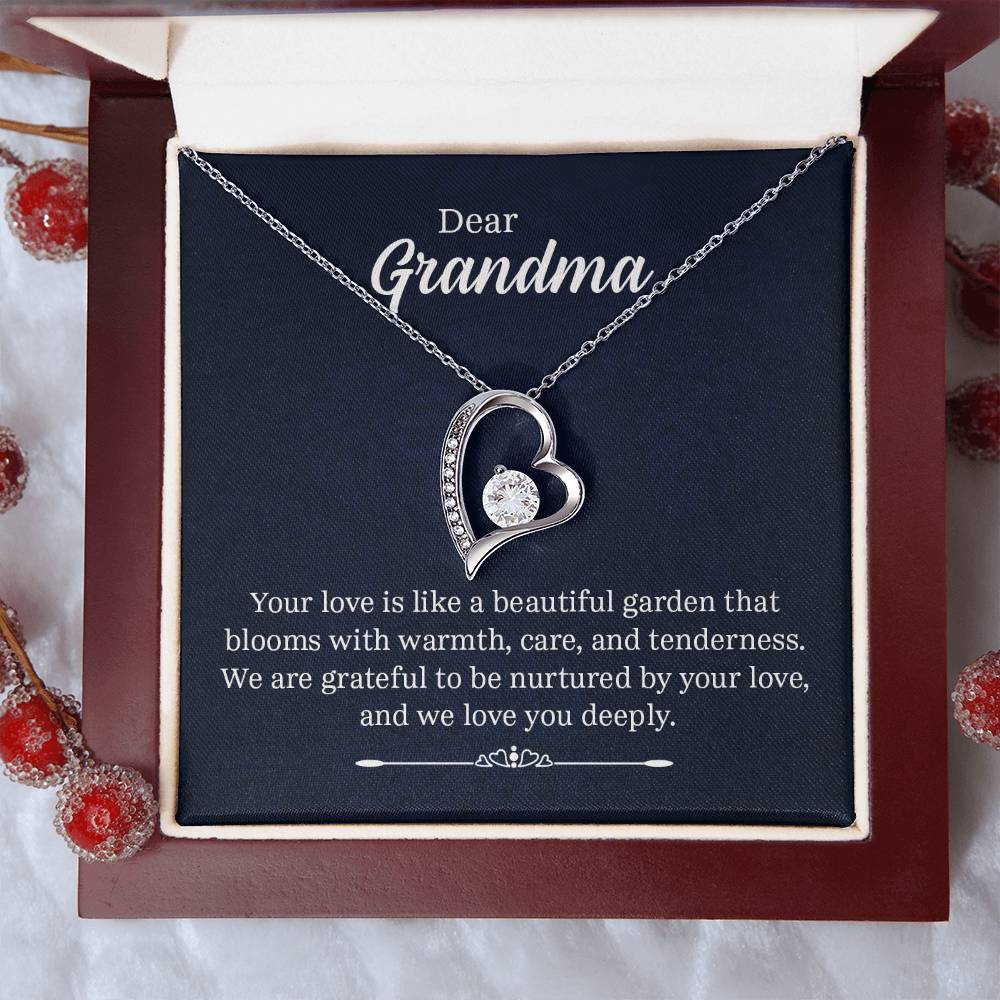 To My Grandma - Your Love Is Like A Beautiful Garden Heart Necklace Gift-[Heartfelt Family Gift]