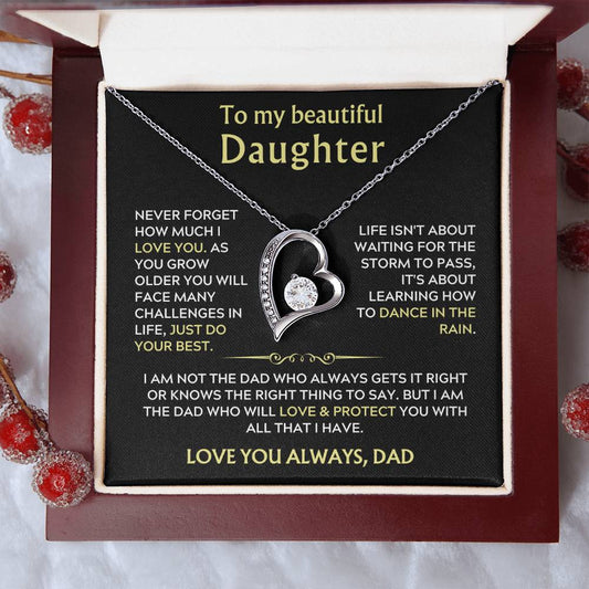 To My Daughter from Dad  Heart Necklace Gift