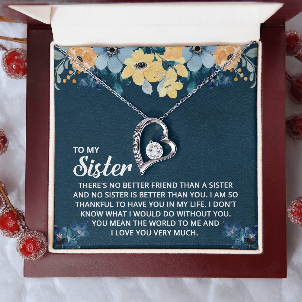 To My Sister Heart Necklace Gift-[Heartfelt Family Gift]