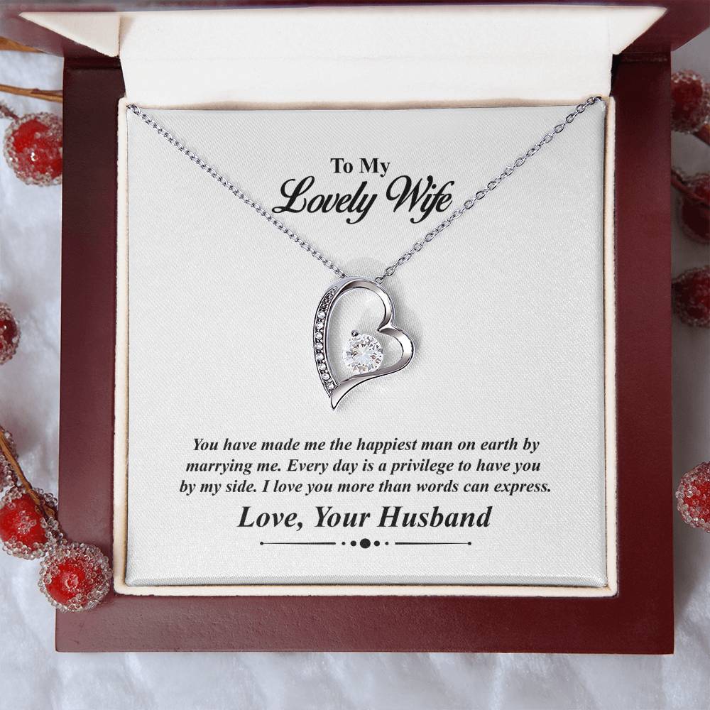 Lovely Wife Heart Necklace Gift-[Heartfelt Family Gift]