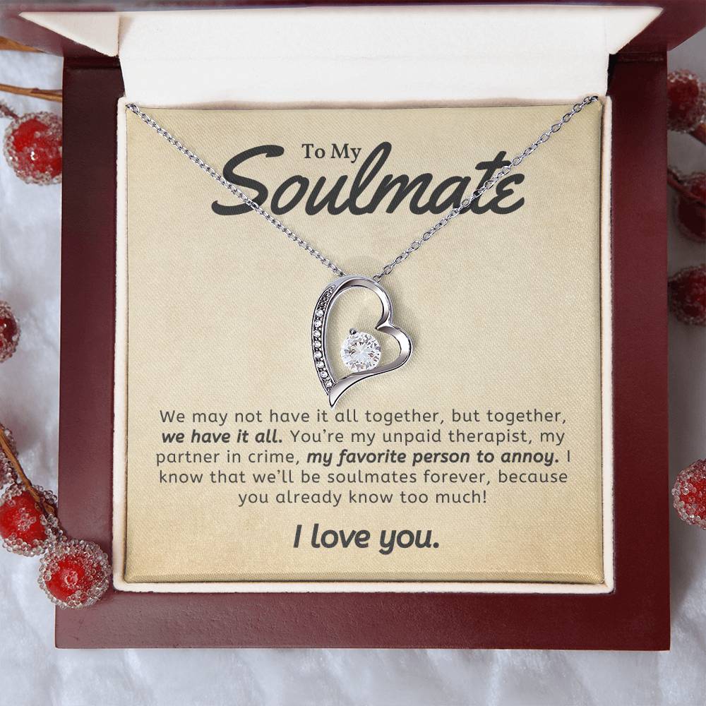Soulmate Necklace Perfect Gift for Girlfriend or Wife on Birthday Valentines Day or Christmas-[Heartfelt Family Gift]