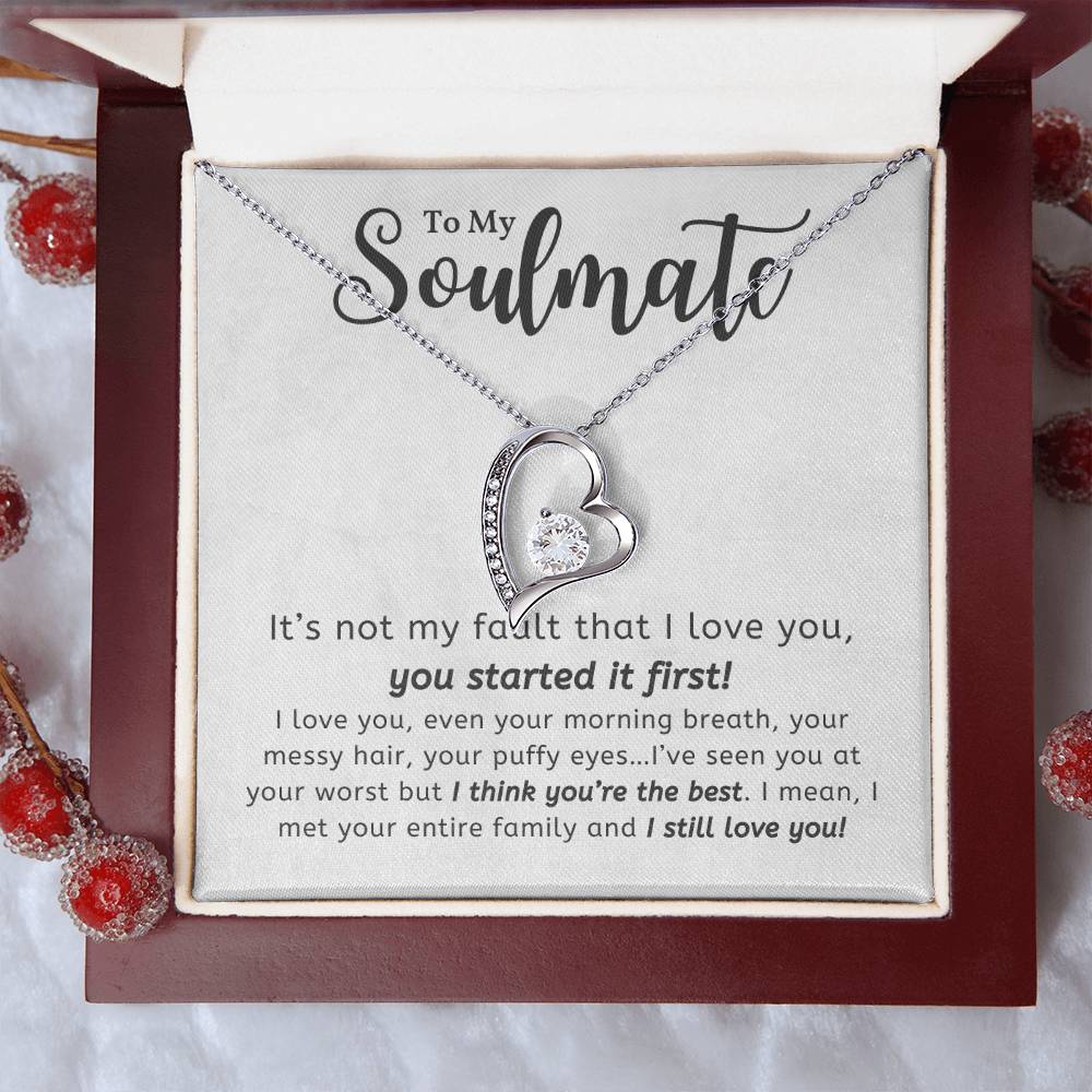 Soulmate Necklace - Perfect Gift for Girlfriend Wife Birthday Valentines Day and Christmas-[Heartfelt Family Gift]