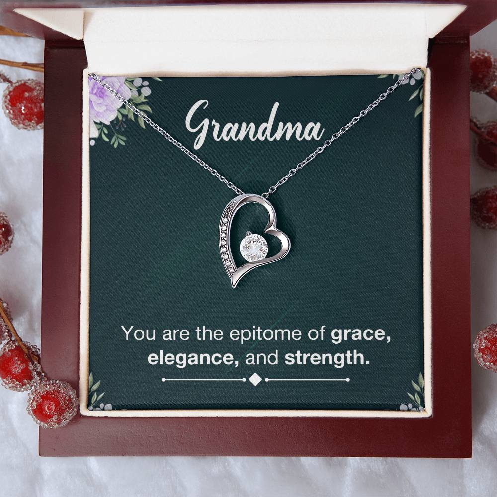 Grandma Grace Heart Necklace Gift-[Heartfelt Family Gift]