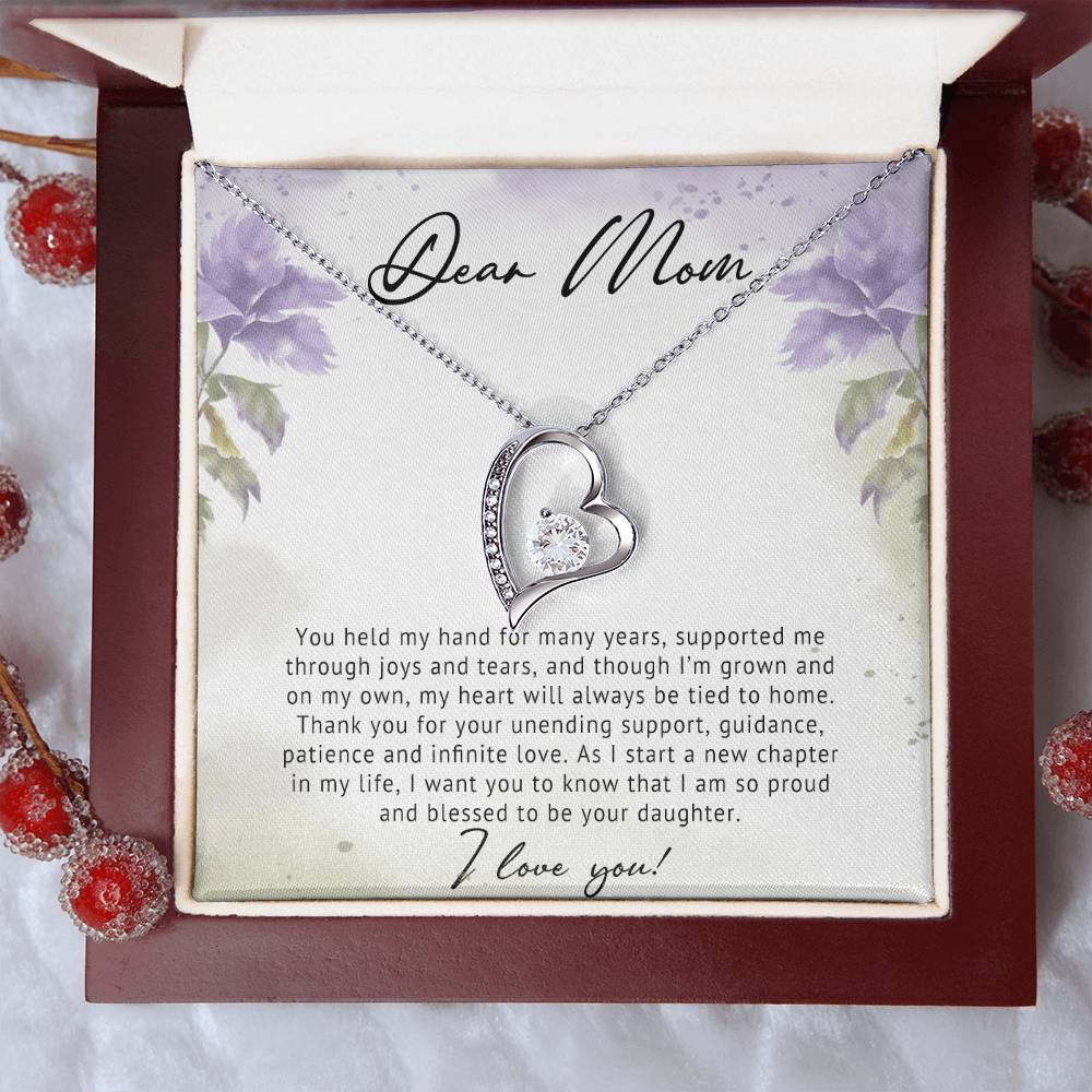 To My Mom Heart Necklace Gift