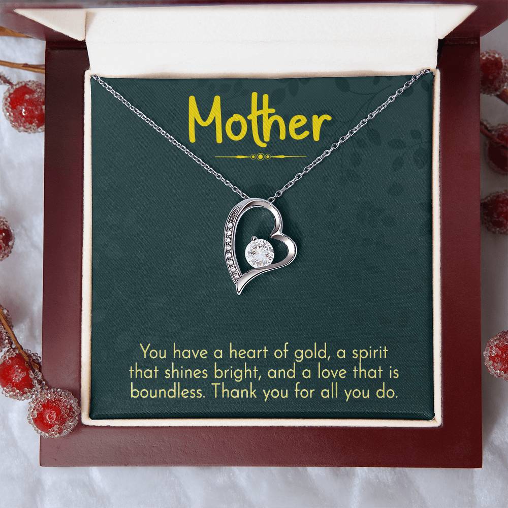 Mother- Thank you Heart Necklace Gift-[Heartfelt Family Gift]