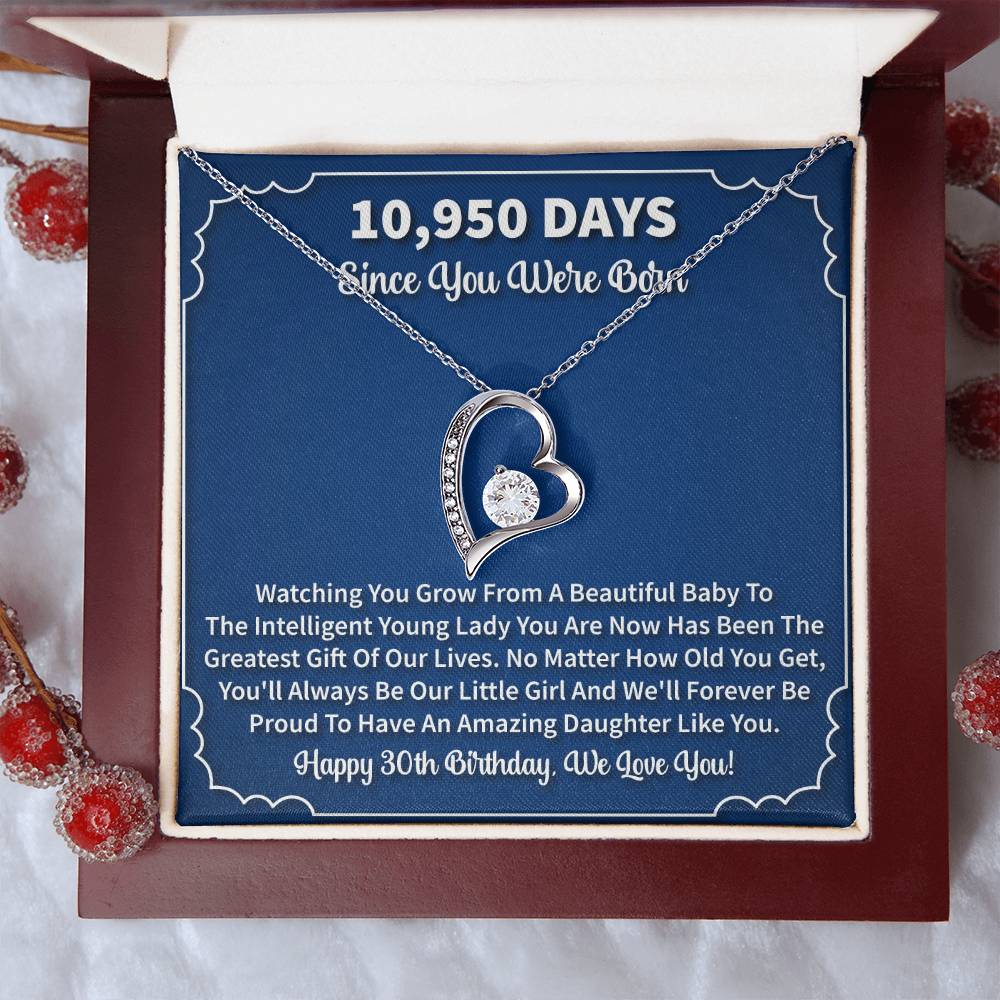 30th Birthday Heart Necklace Gift-[Heartfelt Family Gift]