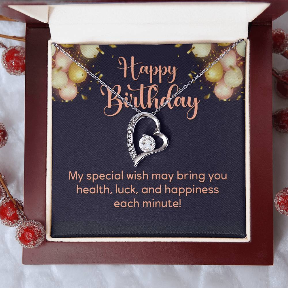 Happy Birthday Heart Necklace Gift-[Heartfelt Family Gift]