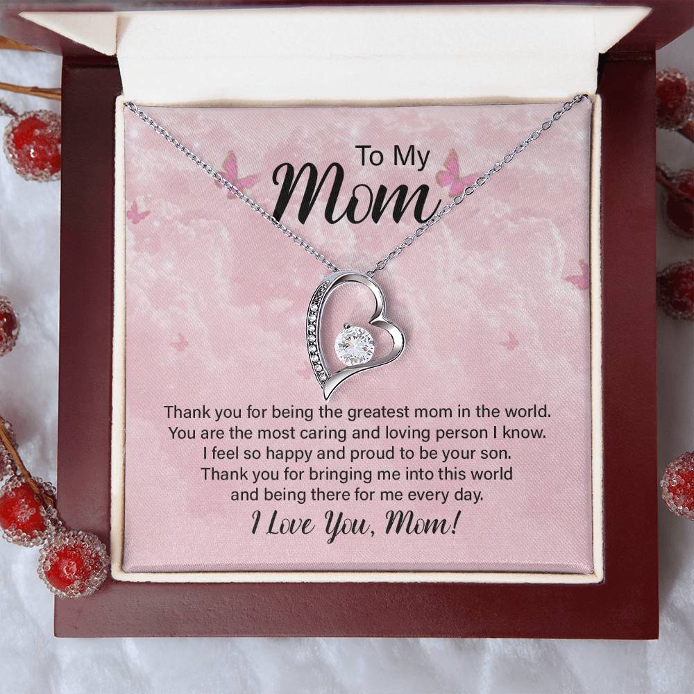 Greatest Mom Heart Necklace Gift-[Heartfelt Family Gift]