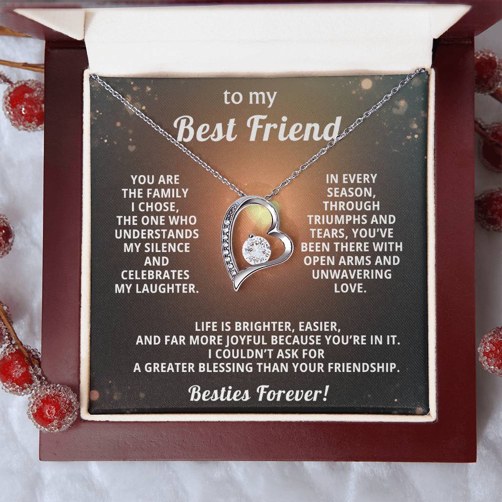 Best Friend Heart Necklace Gift from Bestie