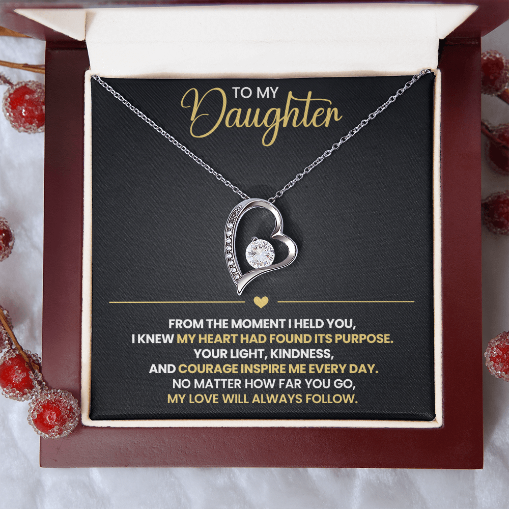 To My Daughter Heart Necklace