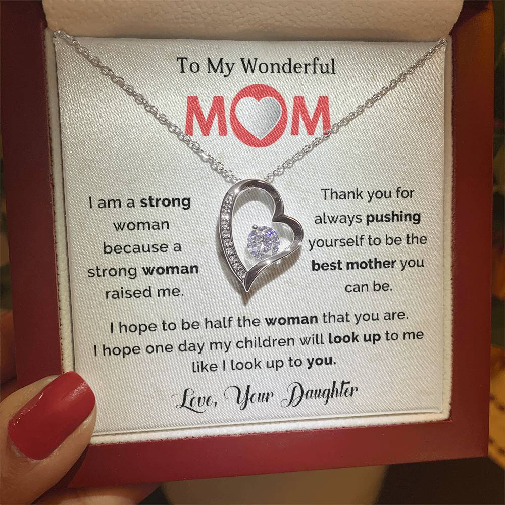 To My Mom Heart Necklace Gift
