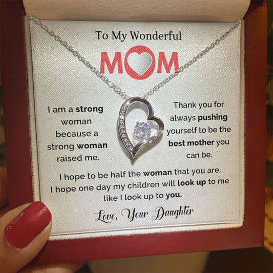 To My Mom Heart Necklace Gift