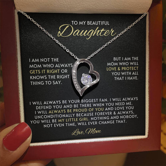 Daughter Heart Necklace Gift from Mom