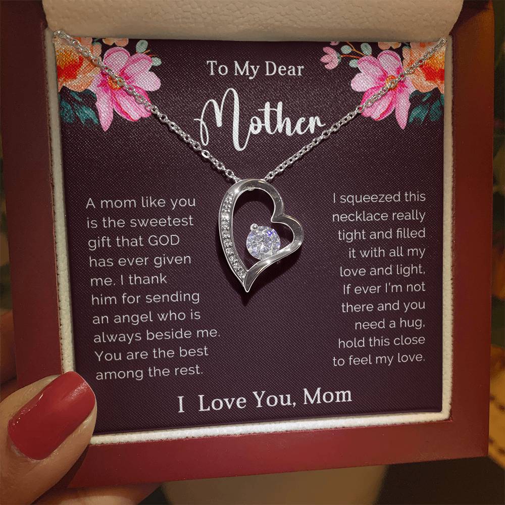 To My Mother  Heart Necklace Gift