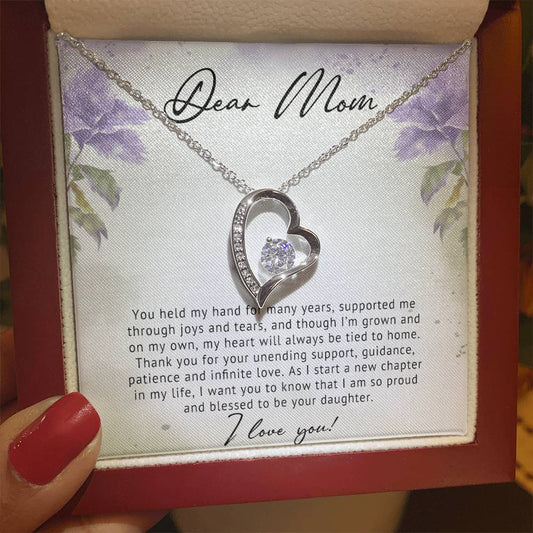 To My Mom Heart Necklace Gift