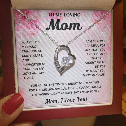 To My Mom Heart Necklace Gift