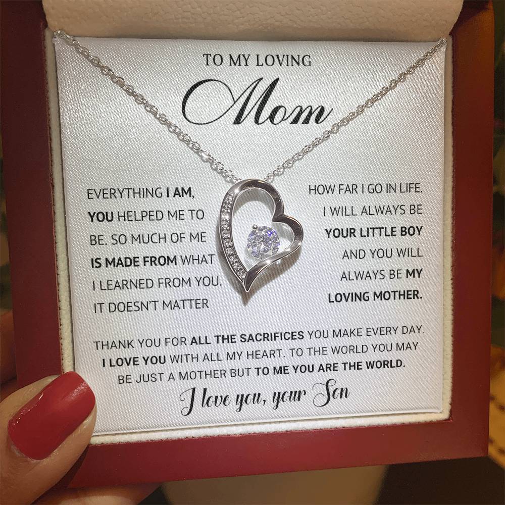 To My Mom Heart Necklace Gift