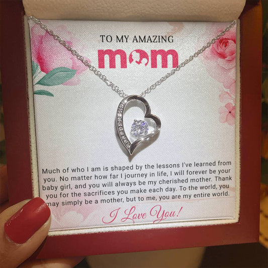 To My Mom Heart Necklace Gift