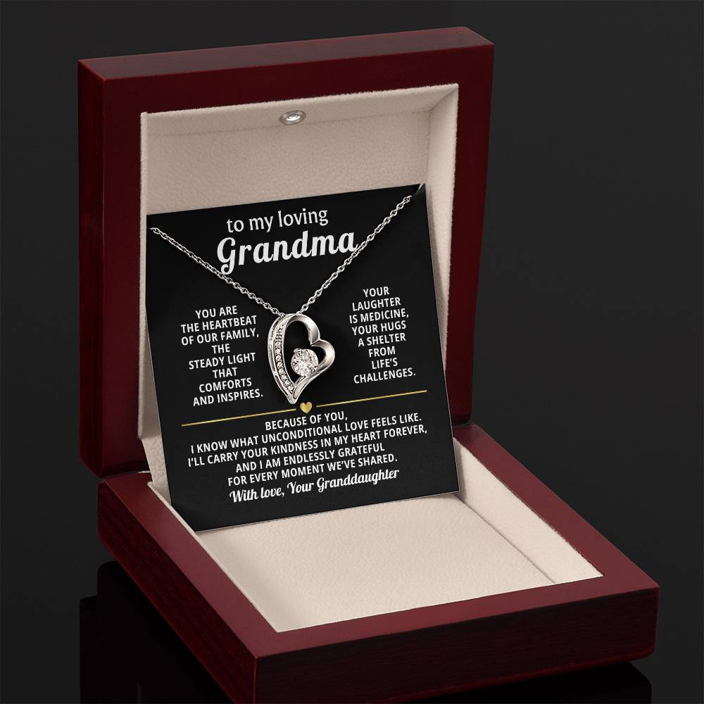 Grandmother Heart Necklace Gift from Granddaughter