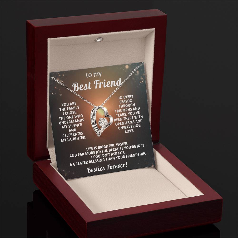 Best Friend Heart Necklace Gift from Bestie
