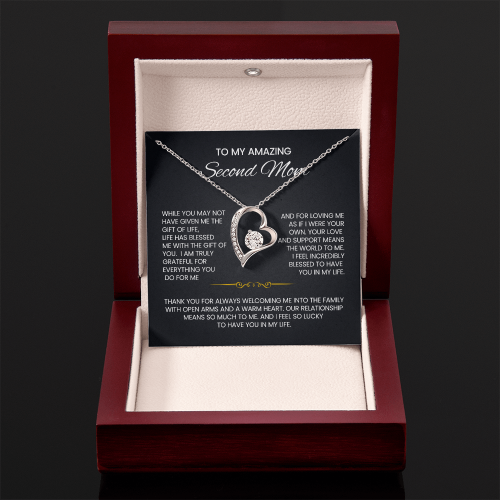 To My Second Mom Heart Necklace